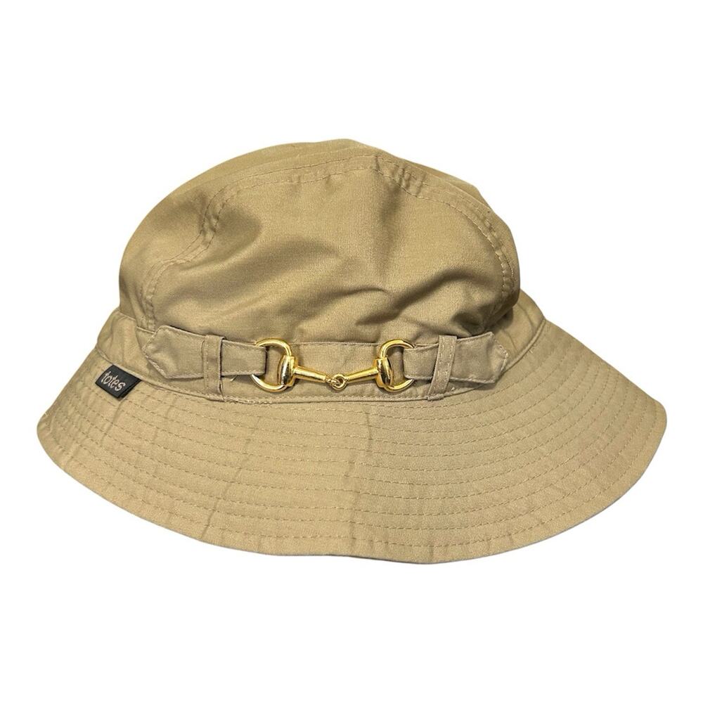 Totes Horse Bit Bucket Hat One Size Khaki Vintage 90s Outdoor Casual Preppy Boho